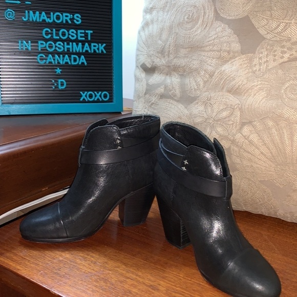 𝅺RAG and Bone Harrow Leather Boots Black Size 3 - Picture 2 of 4